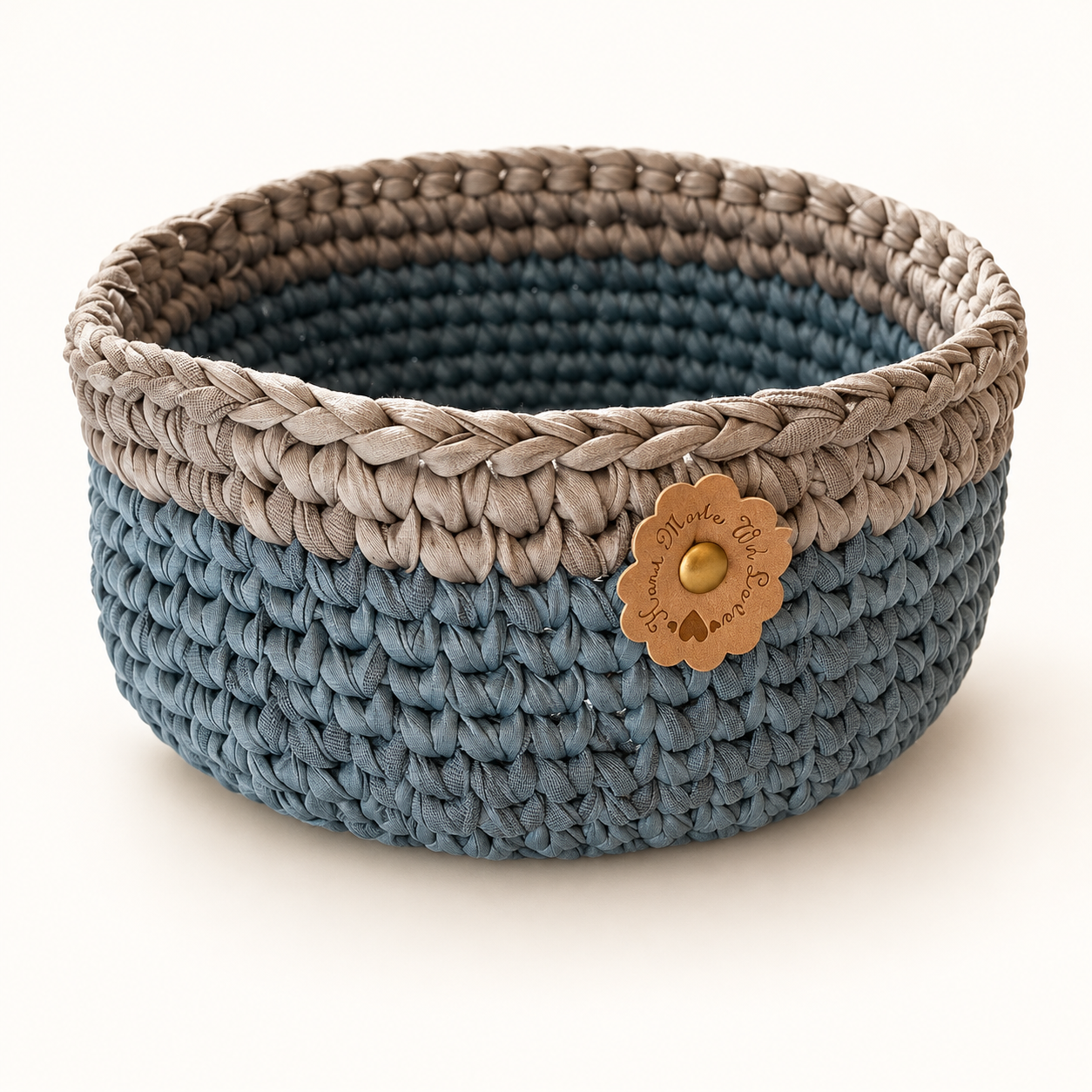 Vide-poche artisanal bleu et gris